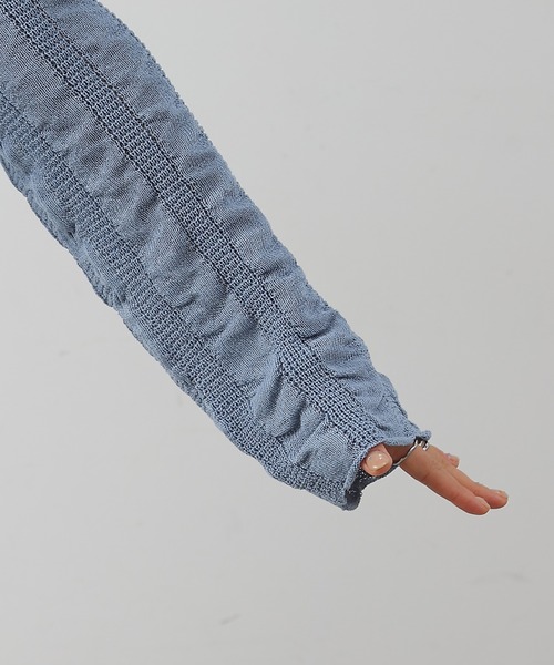 COLONY 2139(コロニートゥーワンスリーナイン)の「ギャザーシアーストライプニット(ニット/セーター・レディース・ライトグレー/ブルー/ブラック/アイボリー/イエロー・FREE)」の19枚目の写真