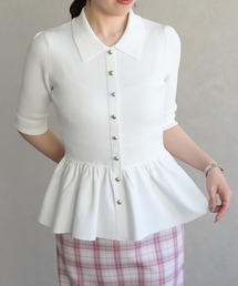 31 Sons de mode | 2026春夏新作 襟付きペプラムニット(ニット/セーター)