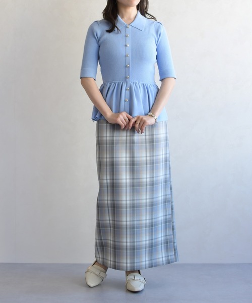 31 Sons de mode(トランテアン ソン ドゥ モード)の「2026春夏新作 襟付きペプラムニット(ニット/セーター・レディース・オフホワイト/ブルー/ピンク・フリ-)」の22枚目の写真