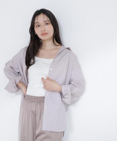 NATURAL BEAUTY BASIC（ナチュラルビューティーベーシック）の「◇カップ付インナーシリーズ バックシャンキャミソール（キャミソール・レディース・オフホワイト/ブラック・FREE）」の15枚目の写真