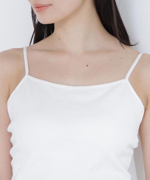 NATURAL BEAUTY BASIC（ナチュラルビューティーベーシック）の「◇カップ付インナーシリーズ バックシャンキャミソール（キャミソール・レディース・オフホワイト/ブラック・FREE）」の21枚目の写真