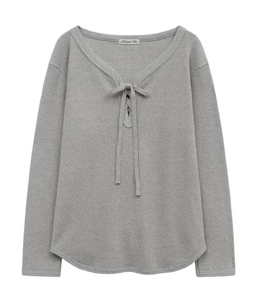 Midnight Move(ミッドナイトムーブ)の「waffle t (grey)(Tシャツ/カットソー・レディース・その他・FREE)」の4枚目の写真