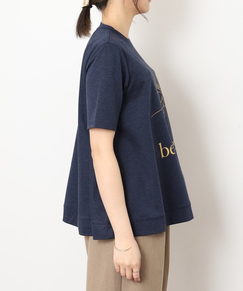 BRODIAEA(ブローディア)の「BRODIAEA バックシャンAライン 半袖プリントTシャツ 日本製(Tシャツ/カットソー・レディース・オフホワイト・40)」の17枚目の写真