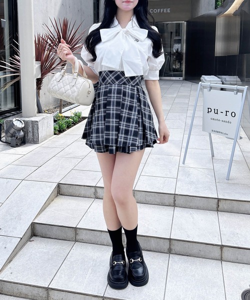 INGNI（イング）の「胸刺繍ボウタイ半袖ブラウス（シャツ/ブラウス・レディース・ブルー系1/ピンク/オフホワイト/サックスブルー/ブルー系8・M）」の12枚目の写真