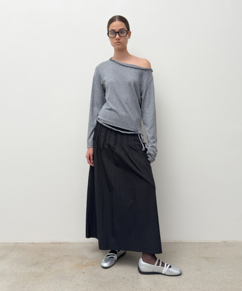 DIAGONAL(ダイアゴナル)の「BRAID STRING TOP (melange grey)(Tシャツ/カットソー・レディース・その他・FREE)」の4枚目の写真
