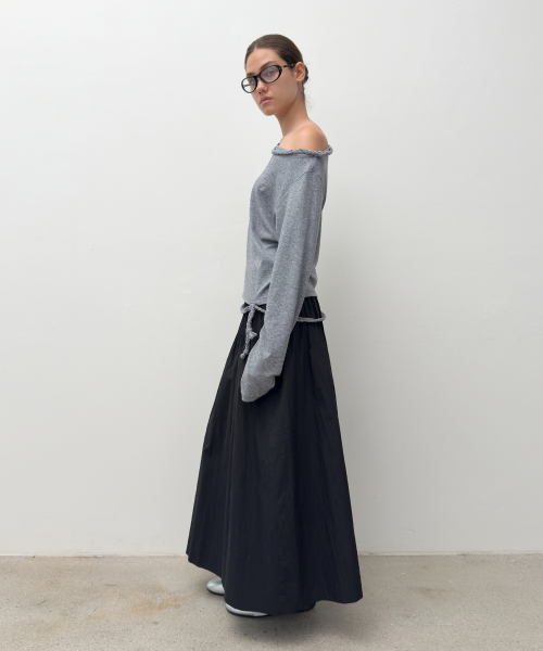 DIAGONAL(ダイアゴナル)の「BRAID STRING TOP (melange grey)(Tシャツ/カットソー・レディース・その他・FREE)」の5枚目の写真