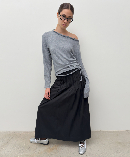 DIAGONAL(ダイアゴナル)の「BRAID STRING TOP (melange grey)(Tシャツ/カットソー・レディース・その他・FREE)」の7枚目の写真