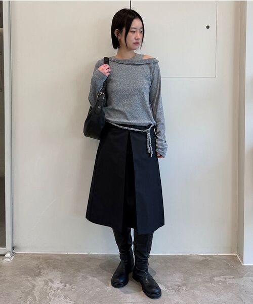 DIAGONAL(ダイアゴナル)の「BRAID STRING TOP (melange grey)(Tシャツ/カットソー・レディース・その他・FREE)」の9枚目の写真
