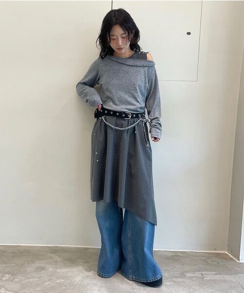 DIAGONAL(ダイアゴナル)の「BRAID STRING TOP (melange grey)(Tシャツ/カットソー・レディース・その他・FREE)」の10枚目の写真