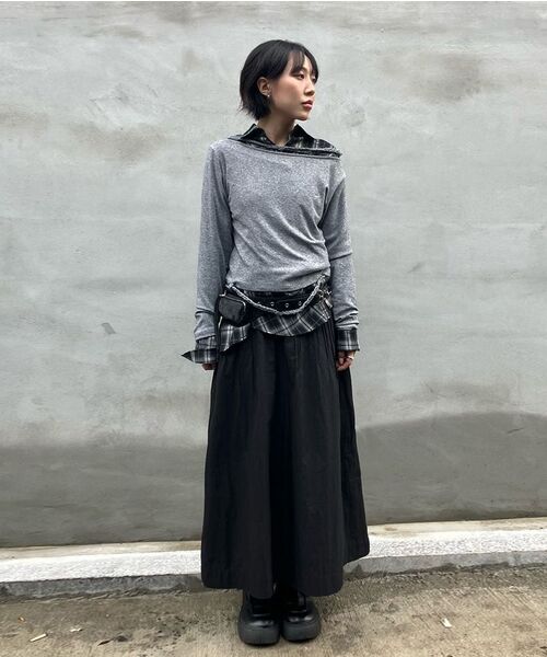 DIAGONAL(ダイアゴナル)の「BRAID STRING TOP (melange grey)(Tシャツ/カットソー・レディース・その他・FREE)」の11枚目の写真