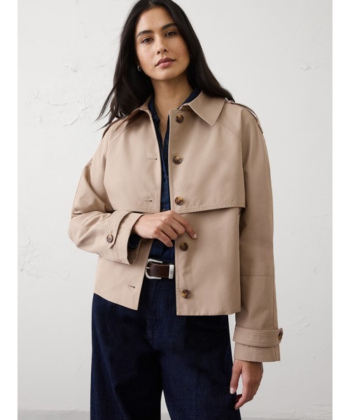 未使用BANANA REPUBLIC ショート トレンチジャケット Sサイズ セール】BANANA REPUBLIC FACTORY STORE ショート トレンチジャケット