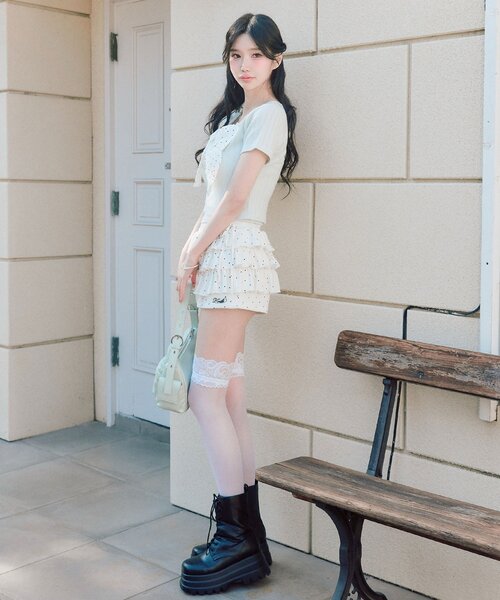 OLIVE des OLIVE（オリーブデオリーブ）の「リボン映え半袖トップス（Tシャツ/カットソー・レディース・ピンク/ブラック/トップグレー/ミント・FREE）」の5枚目の写真