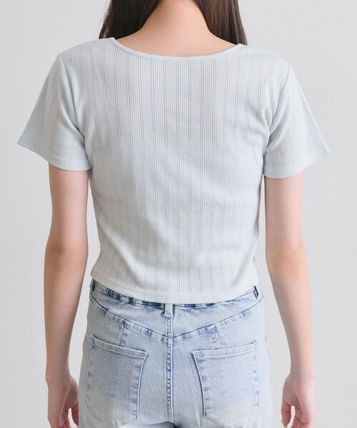 OLIVE des OLIVE（オリーブデオリーブ）の「リボン映え半袖トップス（Tシャツ/カットソー・レディース・ピンク/ブラック/トップグレー/ミント・FREE）」の15枚目の写真