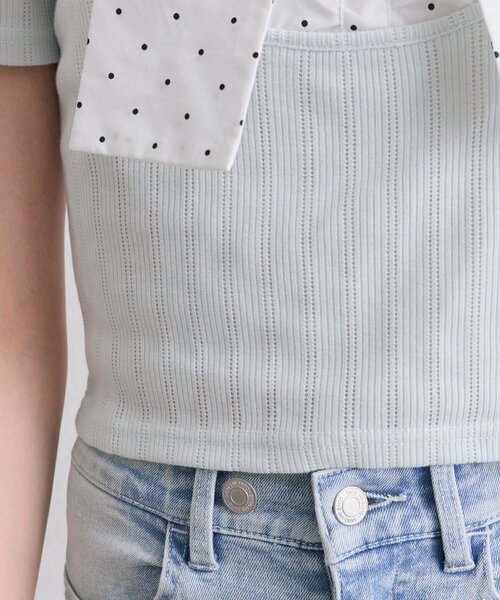 OLIVE des OLIVE（オリーブデオリーブ）の「リボン映え半袖トップス（Tシャツ/カットソー・レディース・ピンク/ブラック/トップグレー/ミント・FREE）」の19枚目の写真