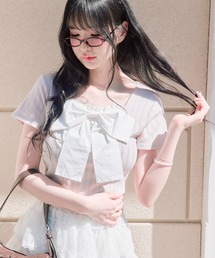 OLIVE des OLIVE | リボン映え半袖トップス(Tシャツ/カットソー)