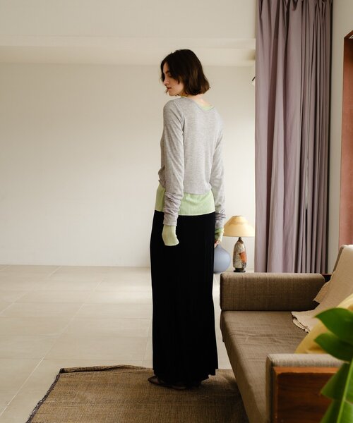 SHENERY(シーナリー)の「シアーリブフレアースカート(スカート・レディース・ブラック/ピンク・38/36)」の10枚目の写真