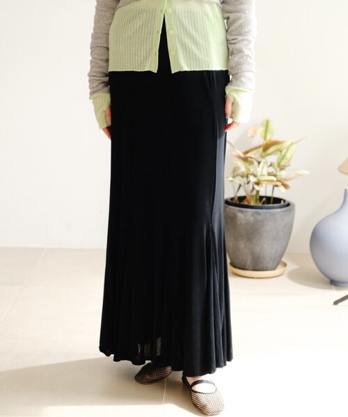 SHENERY(シーナリー)の「シアーリブフレアースカート(スカート・レディース・ブラック/ピンク・38/36)」の14枚目の写真