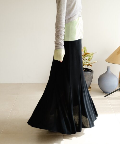 SHENERY(シーナリー)の「シアーリブフレアースカート(スカート・レディース・ブラック/ピンク・38/36)」の17枚目の写真