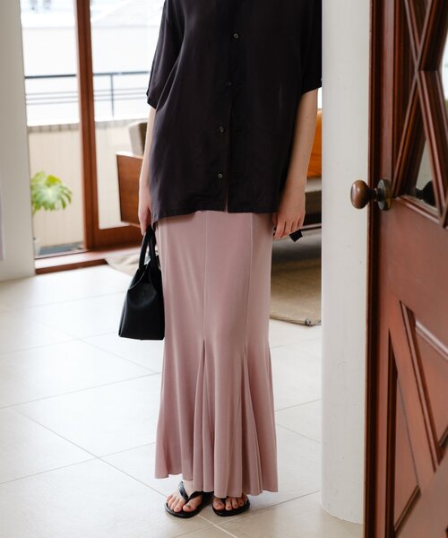 SHENERY(シーナリー)の「シアーリブフレアースカート(スカート・レディース・ブラック/ピンク・38/36)」の18枚目の写真