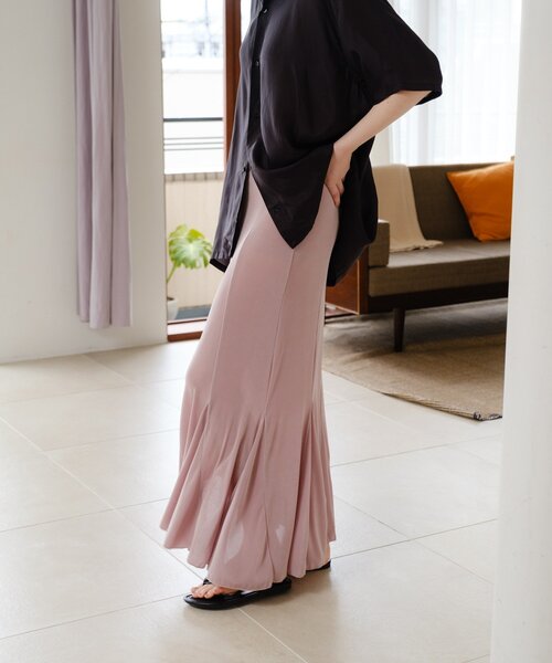 SHENERY(シーナリー)の「シアーリブフレアースカート(スカート・レディース・ブラック/ピンク・38/36)」の20枚目の写真