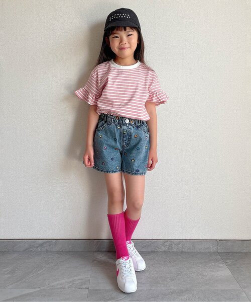 BREEZE(ブリーズ)の「【WEB限定】袖フリルボーダー半袖Tシャツ(Tシャツ/カットソー・キッズ・ブルー/オフホワイト/ピンク/イエロー・90/100/110/120/130/140)」の16枚目の写真