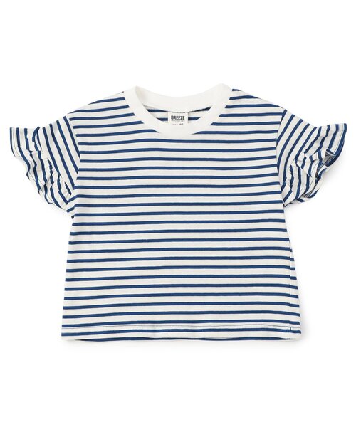 BREEZE(ブリーズ)の「【WEB限定】袖フリルボーダー半袖Tシャツ(Tシャツ/カットソー・キッズ・ブルー/オフホワイト/ピンク/イエロー・90/100/110/120/130/140)」の21枚目の写真