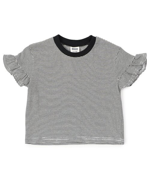 BREEZE(ブリーズ)の「【WEB限定】袖フリルボーダー半袖Tシャツ(Tシャツ/カットソー・キッズ・ブルー/オフホワイト/ピンク/イエロー・90/100/110/120/130/140)」の6枚目の写真