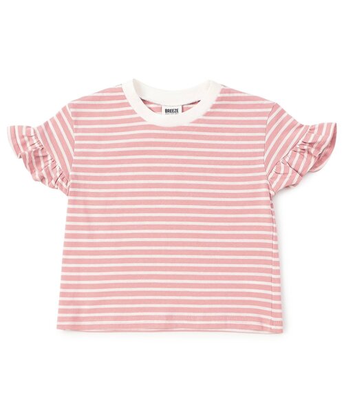 BREEZE(ブリーズ)の「【WEB限定】袖フリルボーダー半袖Tシャツ(Tシャツ/カットソー・キッズ・ブルー/オフホワイト/ピンク/イエロー・90/100/110/120/130/140)」の7枚目の写真