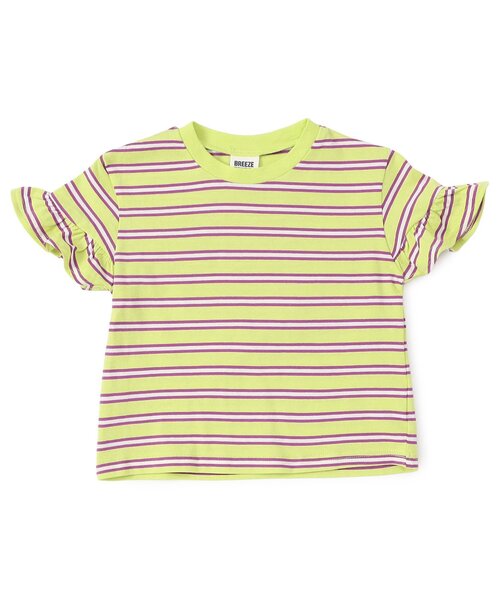 BREEZE(ブリーズ)の「【WEB限定】袖フリルボーダー半袖Tシャツ(Tシャツ/カットソー・キッズ・ブルー/オフホワイト/ピンク/イエロー・90/100/110/120/130/140)」の8枚目の写真
