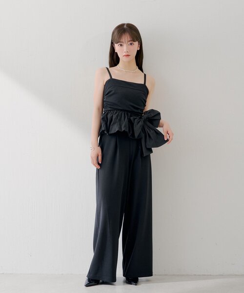 Chico（チコ）の「マルチウェイビッグリボンバルーンペプラムコンビネゾン（つなぎ/オールインワン・レディース・ブラック/グレー系その他・FREE）」の3枚目の写真