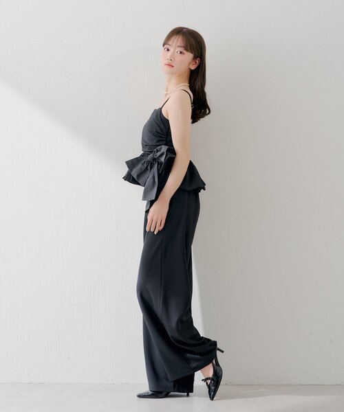 Chico（チコ）の「マルチウェイビッグリボンバルーンペプラムコンビネゾン（つなぎ/オールインワン・レディース・ブラック/グレー系その他・FREE）」の6枚目の写真