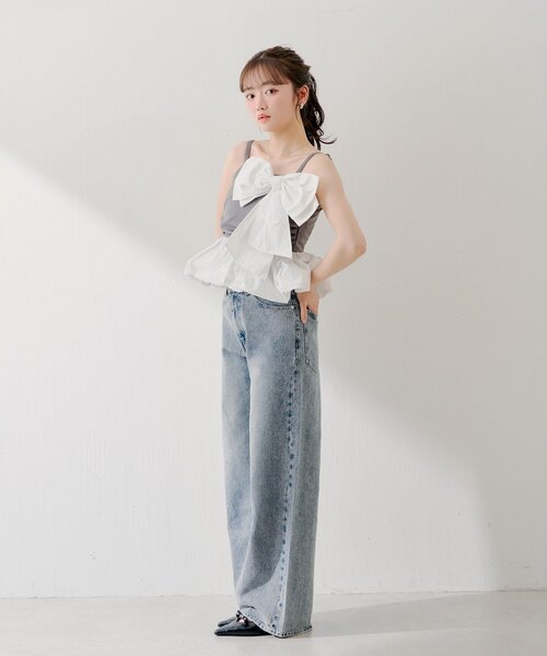 Chico（チコ）の「マルチウェイビッグリボンバルーンペプラムコンビネゾン（つなぎ/オールインワン・レディース・ブラック/グレー系その他・FREE）」の18枚目の写真