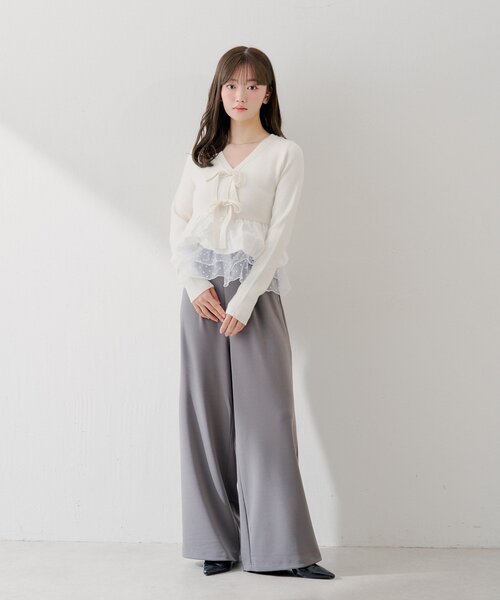 Chico（チコ）の「マルチウェイビッグリボンバルーンペプラムコンビネゾン（つなぎ/オールインワン・レディース・ブラック/グレー系その他・FREE）」の19枚目の写真