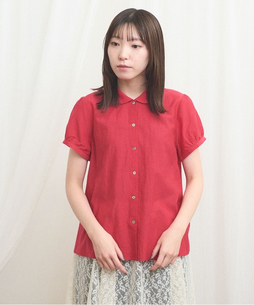 fig London(フィグロンドン)の「_CottonCupra lawn blouse(シャツ/ブラウス・レディース・ドット/レッド・FREE)」の12枚目の写真