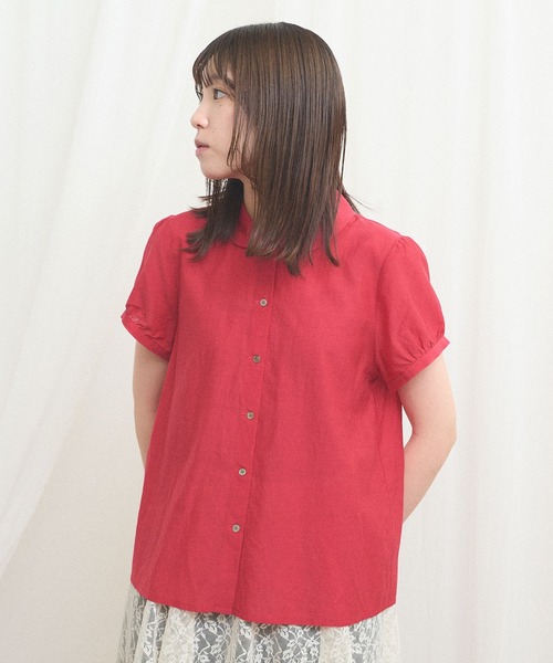 fig London(フィグロンドン)の「_CottonCupra lawn blouse(シャツ/ブラウス・レディース・ドット/レッド・FREE)」の14枚目の写真
