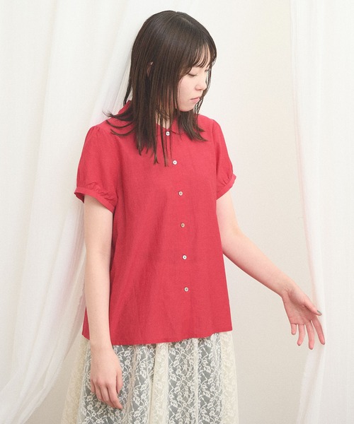 fig London(フィグロンドン)の「_CottonCupra lawn blouse(シャツ/ブラウス・レディース・ドット/レッド・FREE)」の16枚目の写真