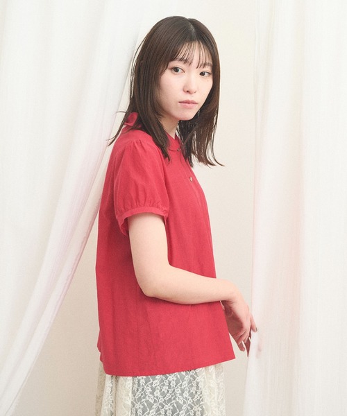 fig London(フィグロンドン)の「_CottonCupra lawn blouse(シャツ/ブラウス・レディース・ドット/レッド・FREE)」の13枚目の写真
