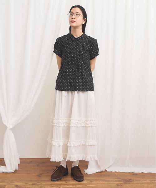 fig London(フィグロンドン)の「_CottonCupra lawn blouse(シャツ/ブラウス・レディース・ドット/レッド・FREE)」の17枚目の写真