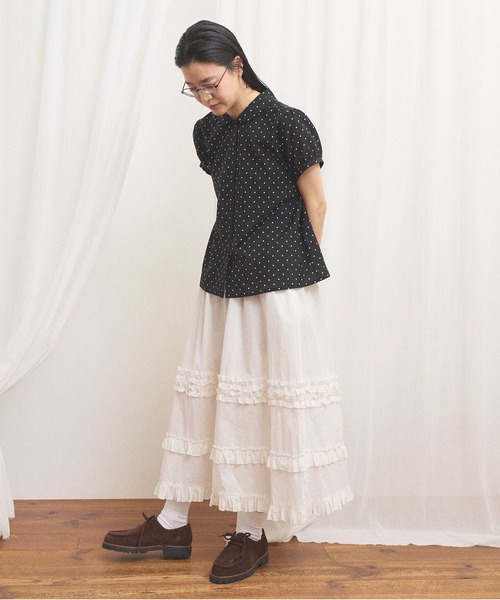 fig London(フィグロンドン)の「_CottonCupra lawn blouse(シャツ/ブラウス・レディース・ドット/レッド・FREE)」の18枚目の写真