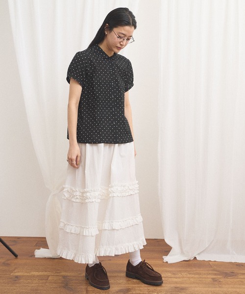fig London(フィグロンドン)の「_CottonCupra lawn blouse(シャツ/ブラウス・レディース・ドット/レッド・FREE)」の20枚目の写真