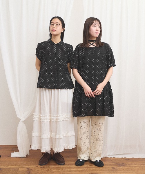 fig London(フィグロンドン)の「_CottonCupra lawn blouse(シャツ/ブラウス・レディース・ドット/レッド・FREE)」の4枚目の写真