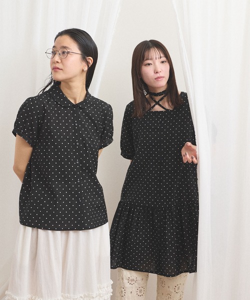 fig London(フィグロンドン)の「_CottonCupra lawn blouse(シャツ/ブラウス・レディース・ドット/レッド・FREE)」の3枚目の写真