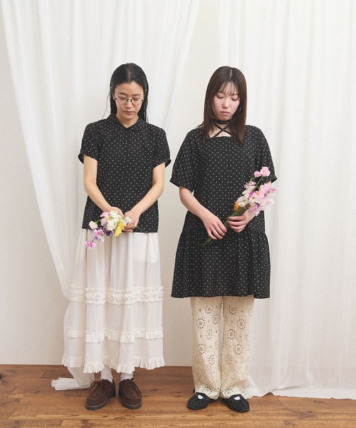 fig London(フィグロンドン)の「_CottonCupra lawn blouse(シャツ/ブラウス・レディース・ドット/レッド・FREE)」の5枚目の写真