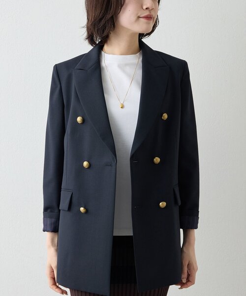 Whim Gazette（ウィムガゼット）の「ダブルジャケット（テーラードジャケット・レディース・ネイビー・FREE）」の2枚目の写真