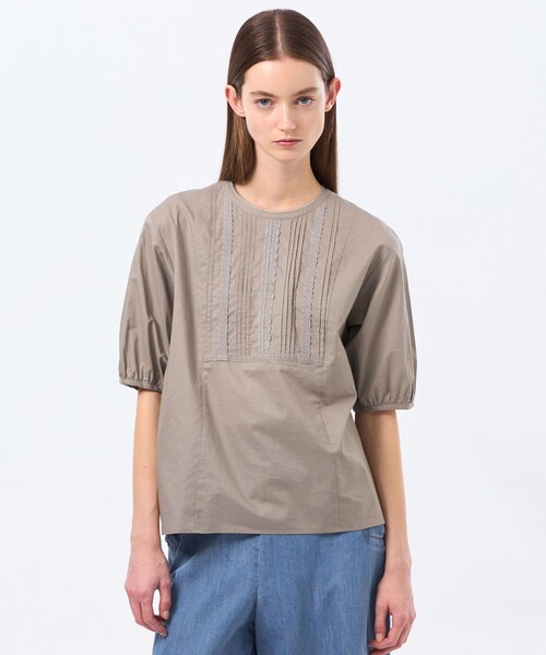 MACKINTOSH PHILOSOPHY（ﾏｯｷﾝﾄｯｼｭ ﾌｨﾛｿﾌｨｰ）の「フロントレースブラウス（シャツ/ブラウス・レディース・ベージュ系その他/ブルー/オフホワイト・36/38）」の2枚目の写真