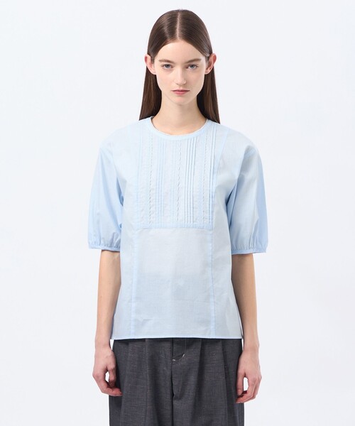 MACKINTOSH PHILOSOPHY（ﾏｯｷﾝﾄｯｼｭ ﾌｨﾛｿﾌｨｰ）の「フロントレースブラウス（シャツ/ブラウス・レディース・ベージュ系その他/ブルー/オフホワイト・36/38）」の7枚目の写真