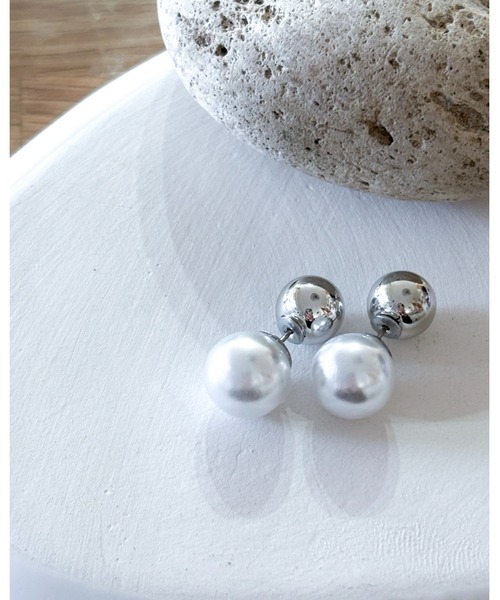 tone（トーン）の「【cocolani】［金属アレルギー対応］パールピアス　シルバーボールキャッチ(MA)（ピアス（両耳用）・レディース・シルバー・FREE）」の7枚目の写真