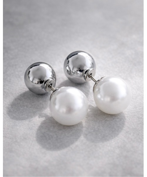 tone（トーン）の「【cocolani】［金属アレルギー対応］パールピアス　シルバーボールキャッチ(MA)（ピアス（両耳用）・レディース・シルバー・FREE）」の6枚目の写真