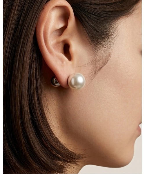 tone（トーン）の「【cocolani】［金属アレルギー対応］パールピアス　シルバーボールキャッチ(MA)（ピアス（両耳用）・レディース・シルバー・FREE）」の5枚目の写真