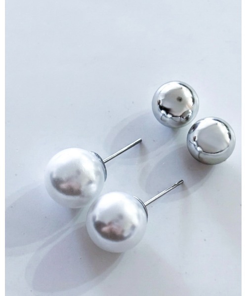 tone（トーン）の「【cocolani】［金属アレルギー対応］パールピアス　シルバーボールキャッチ(MA)（ピアス（両耳用）・レディース・シルバー・FREE）」の2枚目の写真